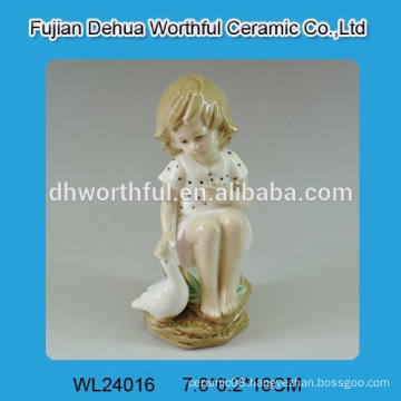 Ceramic wedding decoration with girl figure